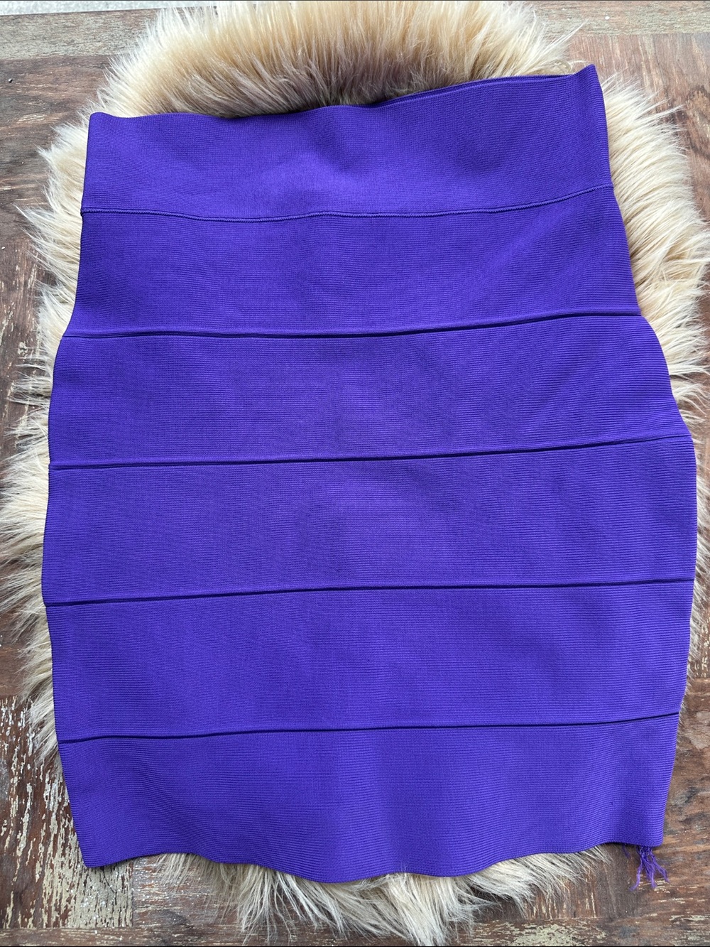 Women's Purple Bandage Pencil Skirt - Stretch Panel Design